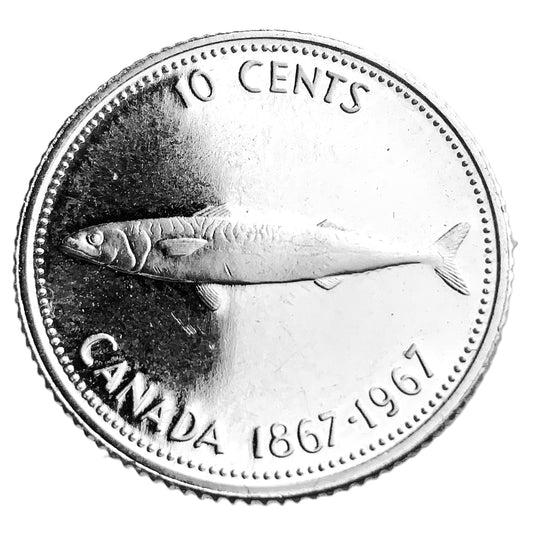 .048 ozt 1967 Mackerel Silver Dime 10¢ Coin