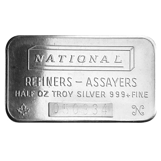 .500 ozt Vintage National 999 Silver Bar