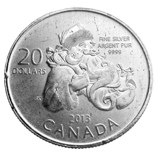 .25 ozt Santa Claus 9999 Silver Coin $20