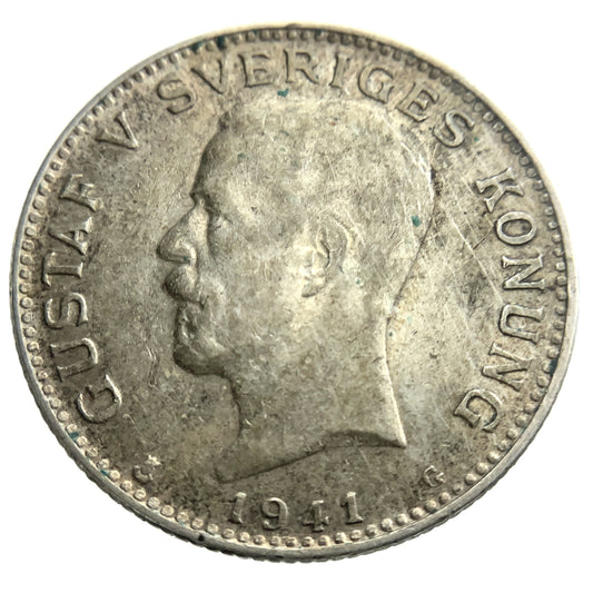 .1929 ozt 1941G Sweden Silver 1 Kronor