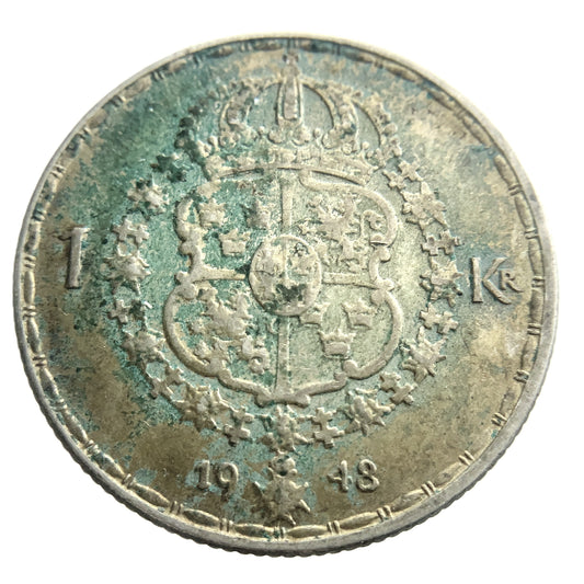 .08 ozt 1948 Sweden Silver 1 Kronor