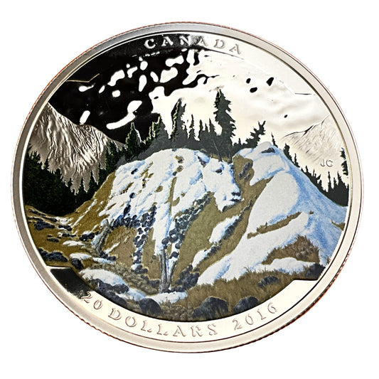 1.02 ozt Mountain Goat 9999 Silver Coin