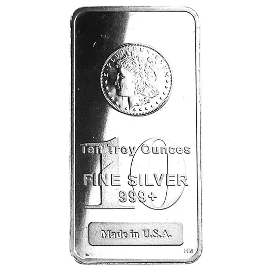 10 ozt Morgan Silver 999 Fine Bullion Silver Bar