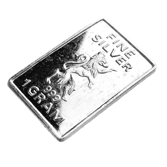 1 gram Rampant Lion 999 Silver Prepper Bar