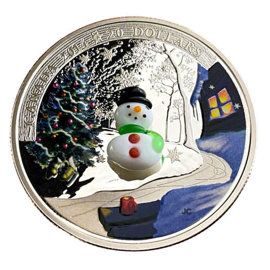 1 ozt Venetian Glass Snowman 9999 Coin