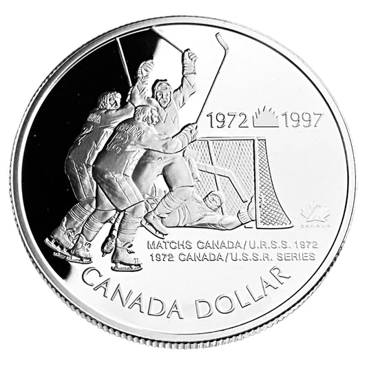 .750 ozt 25th Canada Russia Hockey 925 Coin