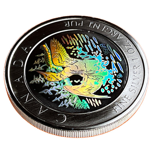 1 ozt Hologram Loon 9999 Silver Coin