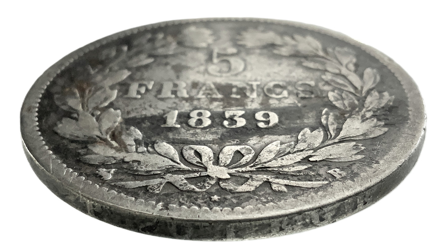 .723 ozt 1839 Louis Philippe I 5 Francs