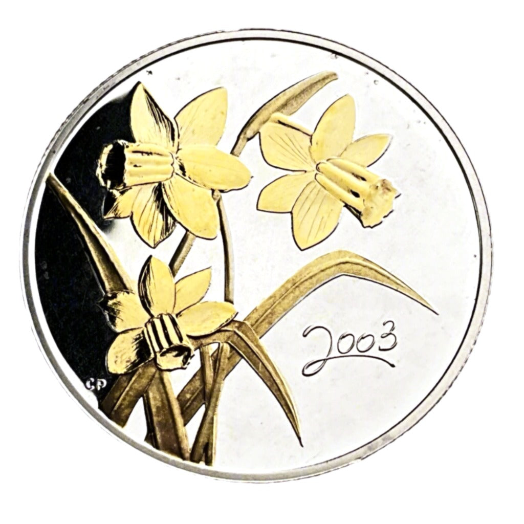 .277 ozt Golden Daffodil Flower Silver 50¢