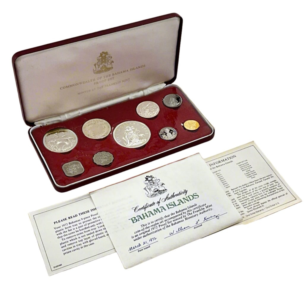 2.79 ozt Bahama Islands Silver 9 Coin Set