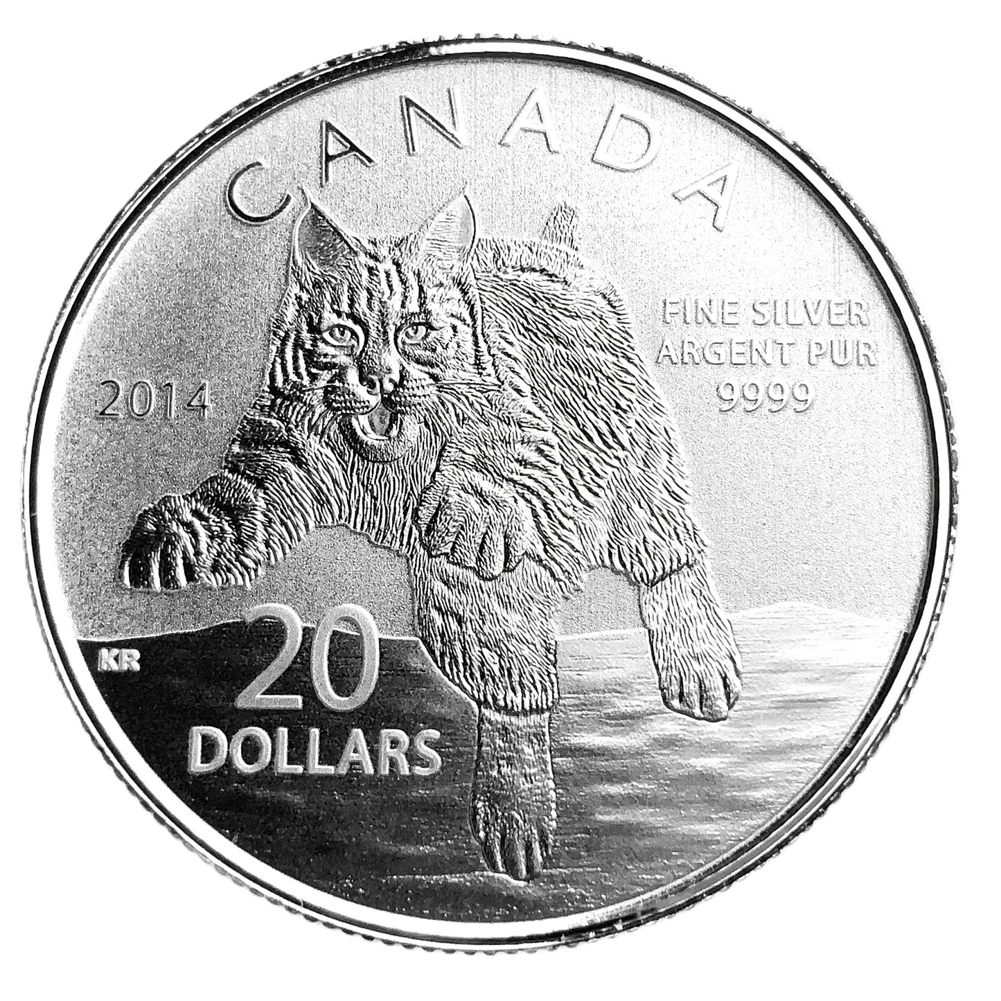 .250 ozt Bobcat 9999 Silver $20 Coin