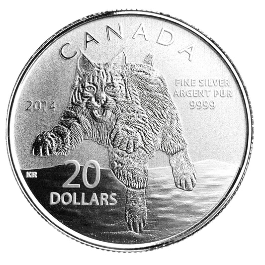 .250 ozt Bobcat 9999 Silver $20 Coin