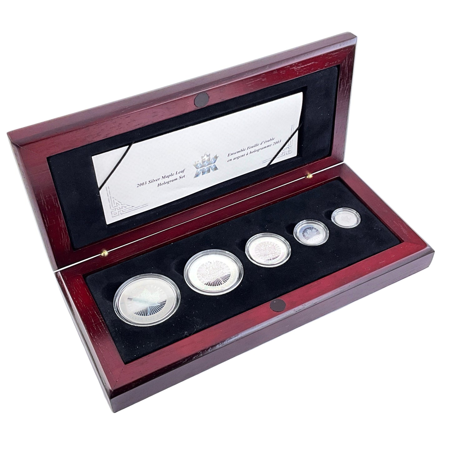 1.9 ozt Maple Hologram 9999 5-Coin Set