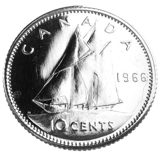 .06 ozt Canada Bluenose Schooner Silver 10¢