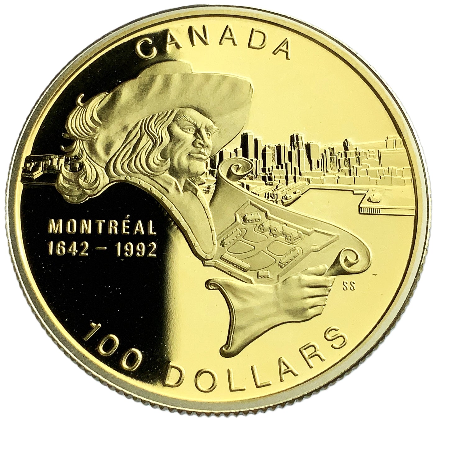 .250 ozt 350th Anniv. City of Montreal $100 Coin