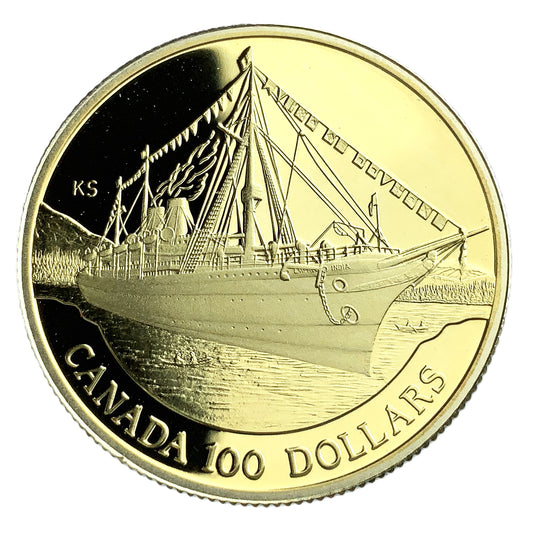 .250 ozt Empress of India Sailing Ship $100 Coin