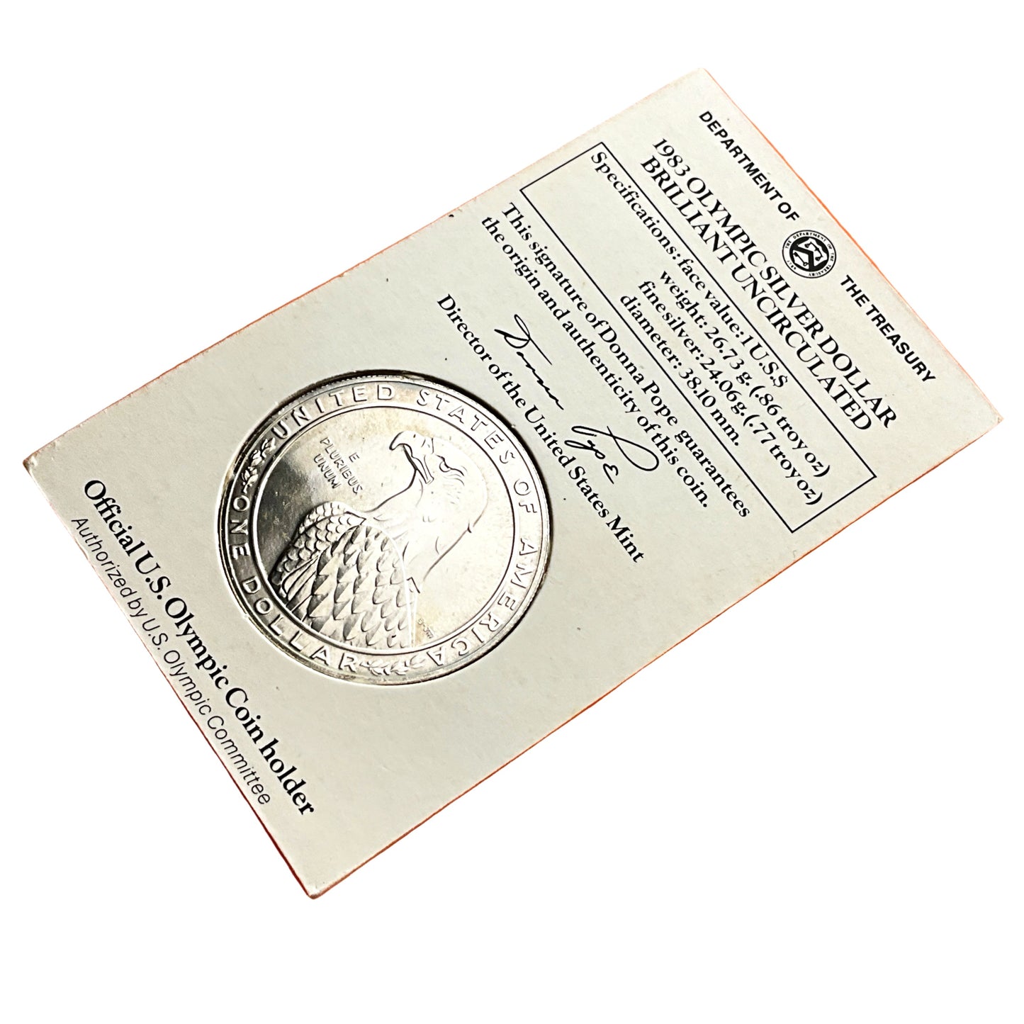 .770 ozt 1983 Olympic Silver Coin $1