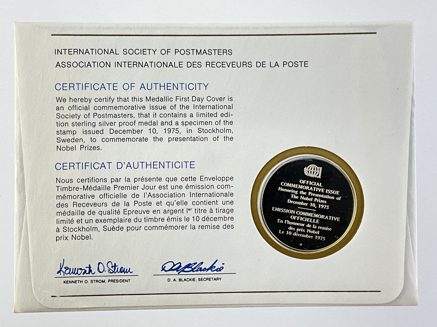 .624 ozt Nobel Prizes Silver Medal