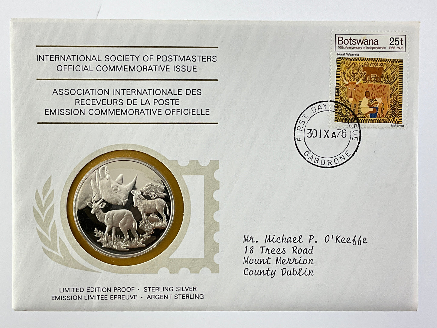 .624 ozt Botswana's Independence Silver Medal