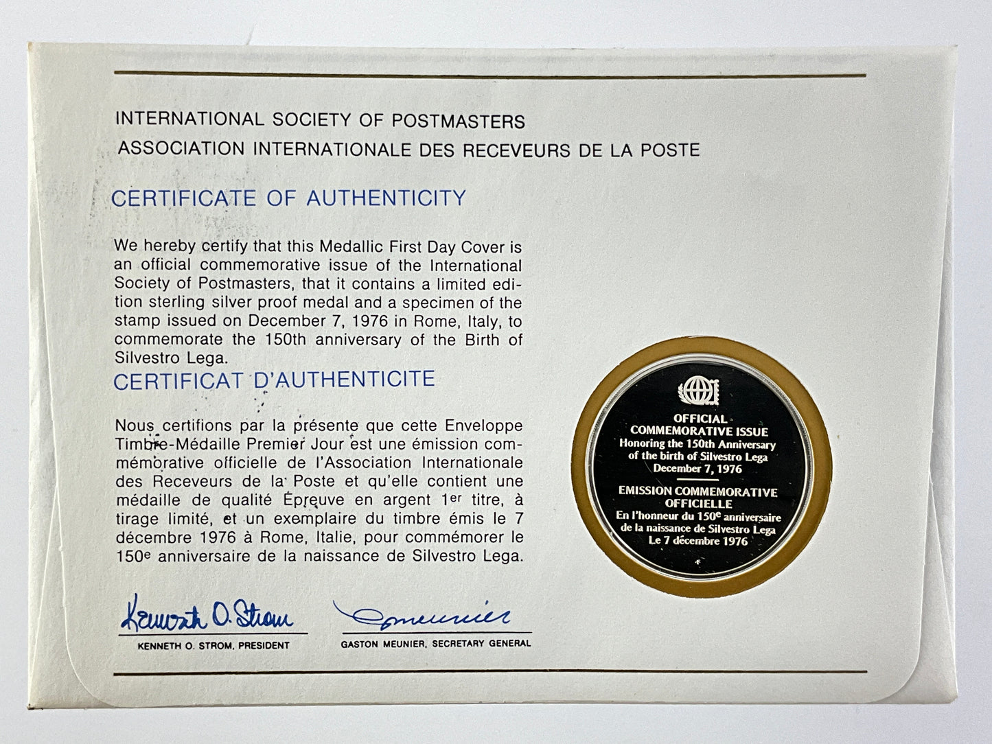 .624 ozt Silvestro Lega Birth Silver Medal