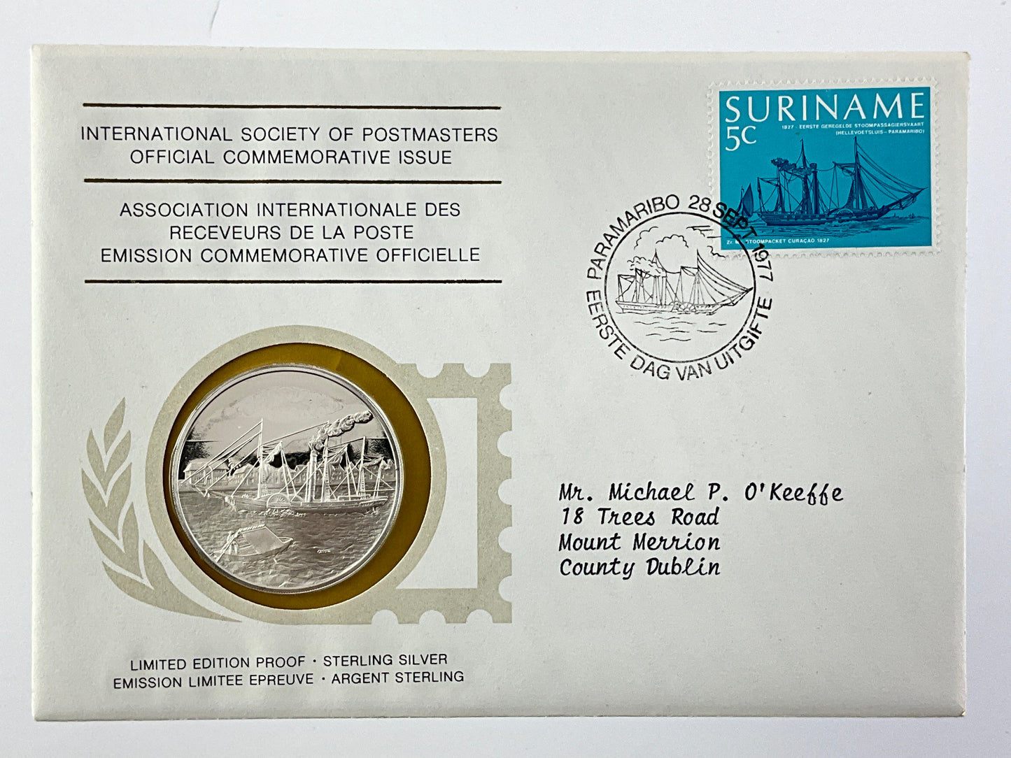 .624 ozt Steamship Travel Silver Medal