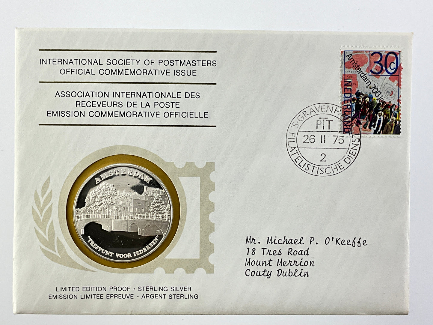 .624 ozt Amsterdam Silver Medal