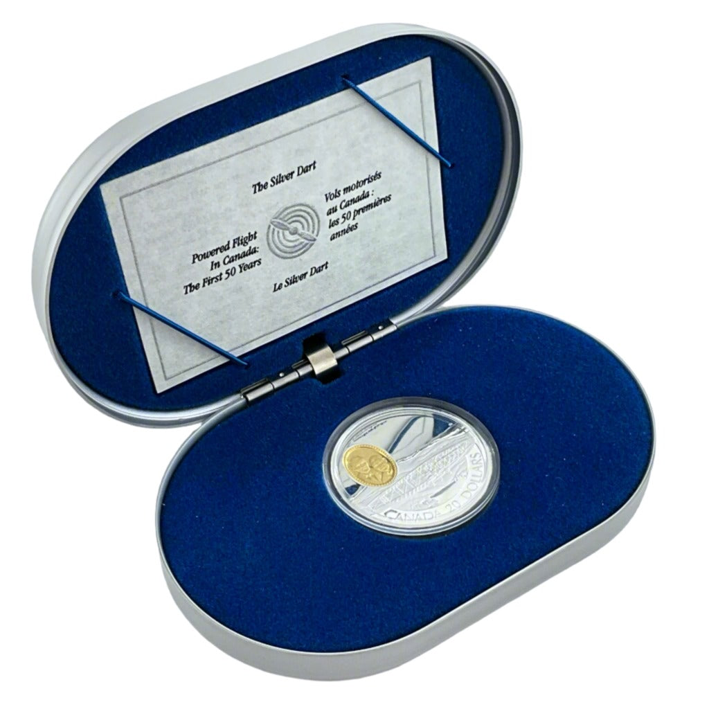 .925 ozt A.E.A. Silver Dart $20 Silver Coin