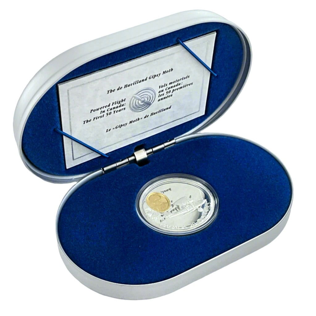 .925 ozt de Havilland Gipsy Moth Silver $20