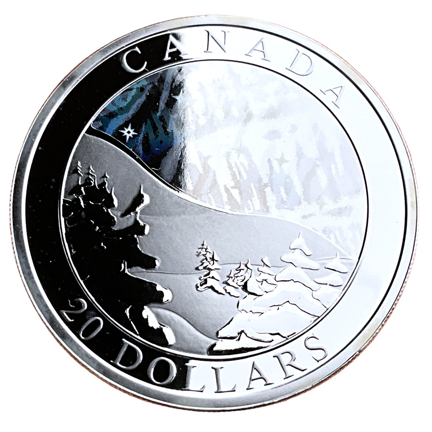 1.01 ozt Northern Lights 9999 Silver $20 Coin