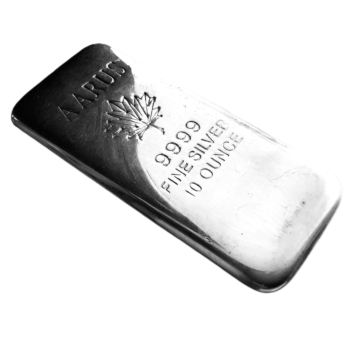 10 ozt AARUS Cast Poured 999 Silver Bar