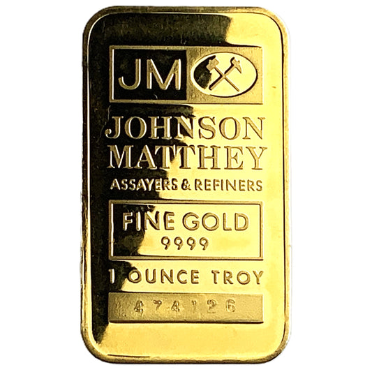 1 ozt JM Johnson Matthey 9999 Gold Bar