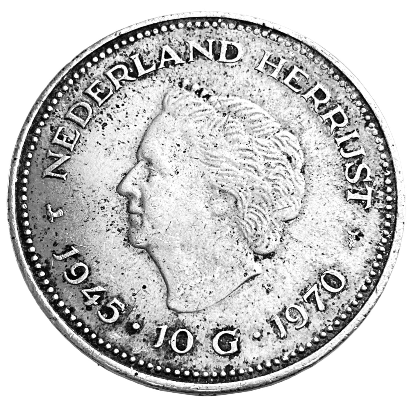 .578 ozt 1970 Netherland Silver 10 Gulden
