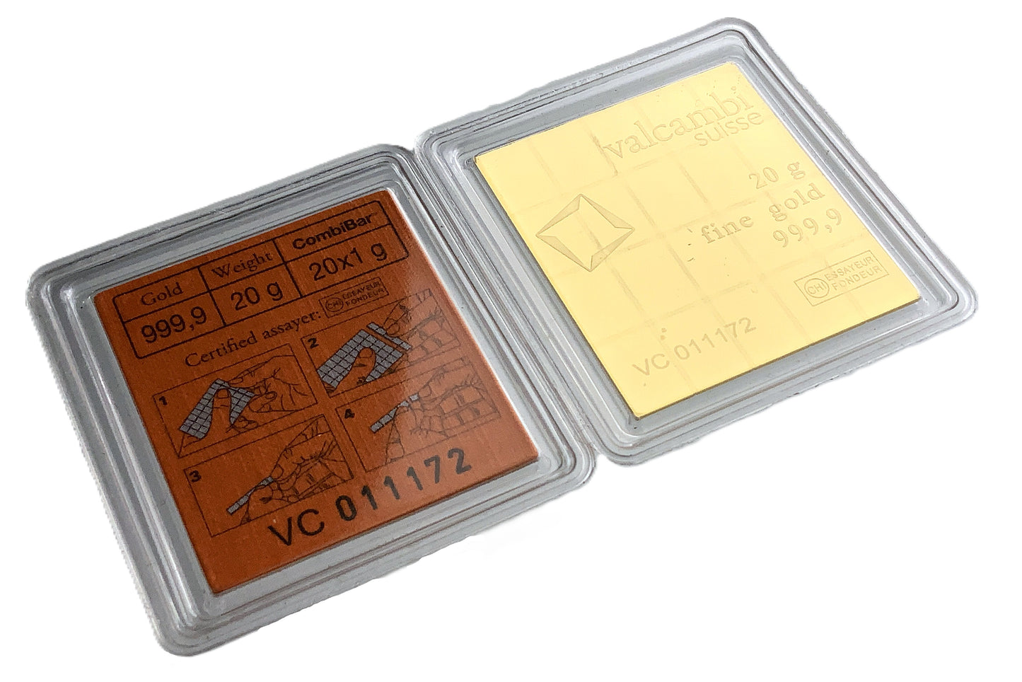 20 gram (20 x 1g) Valcambi 9999 Gold Bar