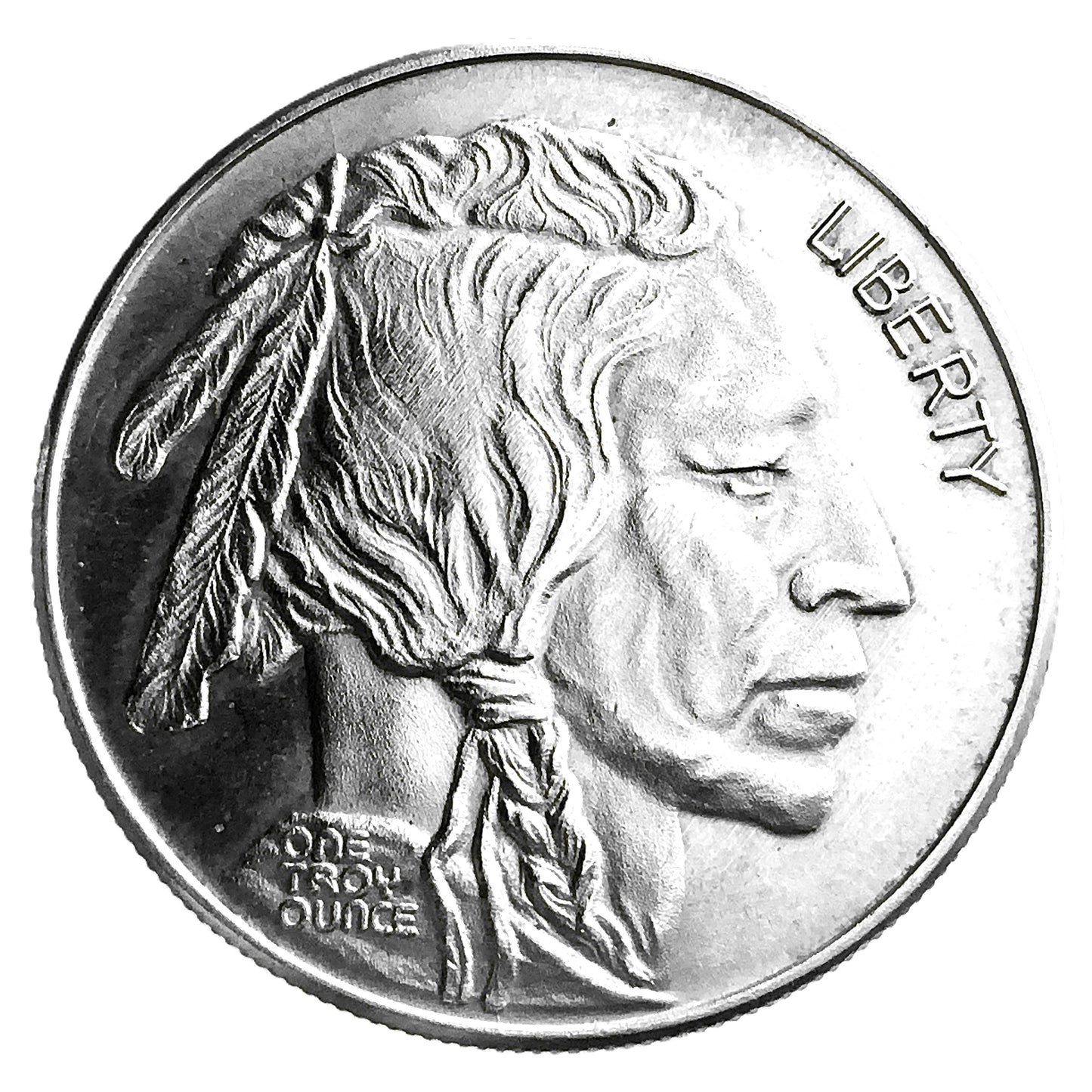 1 ozt Buffalo Indian 999 Bullion Silver Round