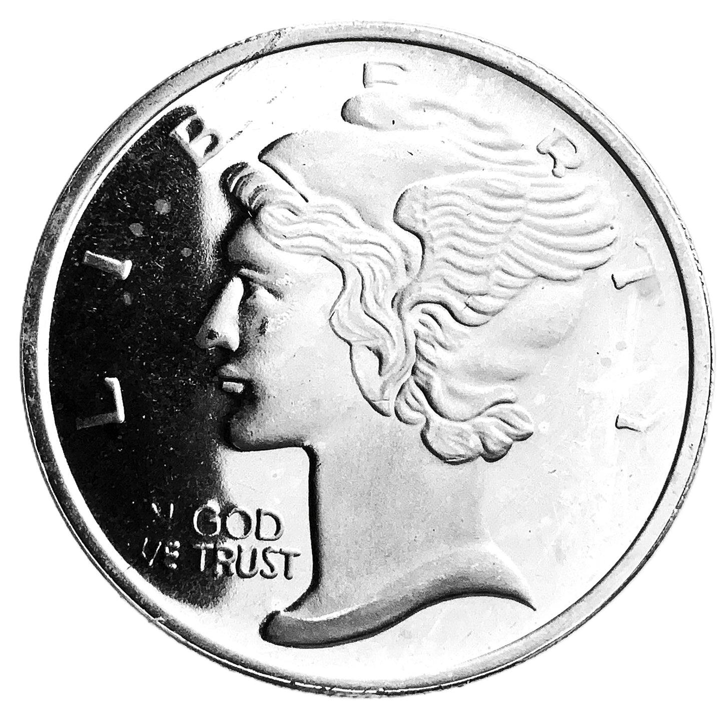 1 ozt Mercury Dime Style 999 Silver Round