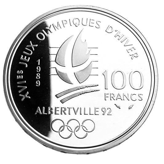 .6424 ozt Figure Skating Silver 100 Francs