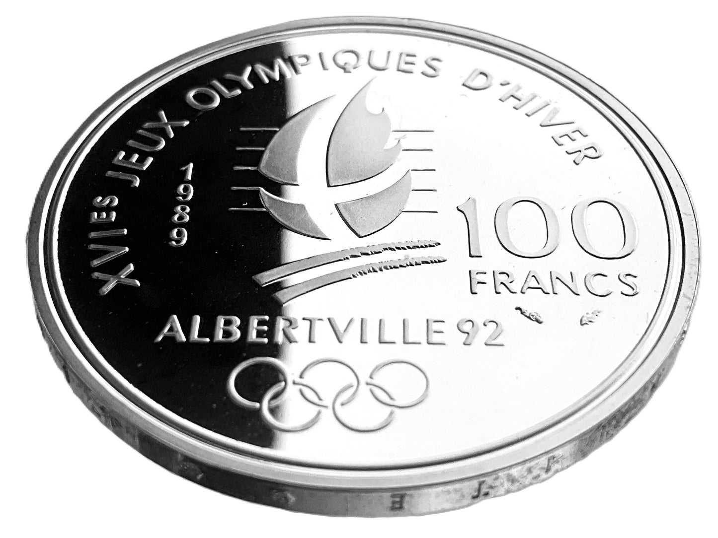 .6424 ozt Figure Skating Silver 100 Francs