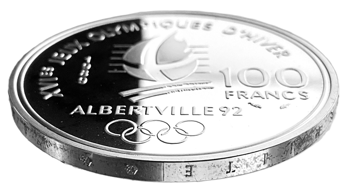 .6424 ozt Figure Skating Silver 100 Francs