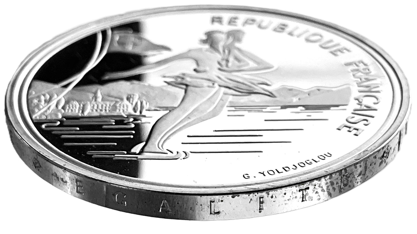 .6424 ozt Figure Skating Silver 100 Francs
