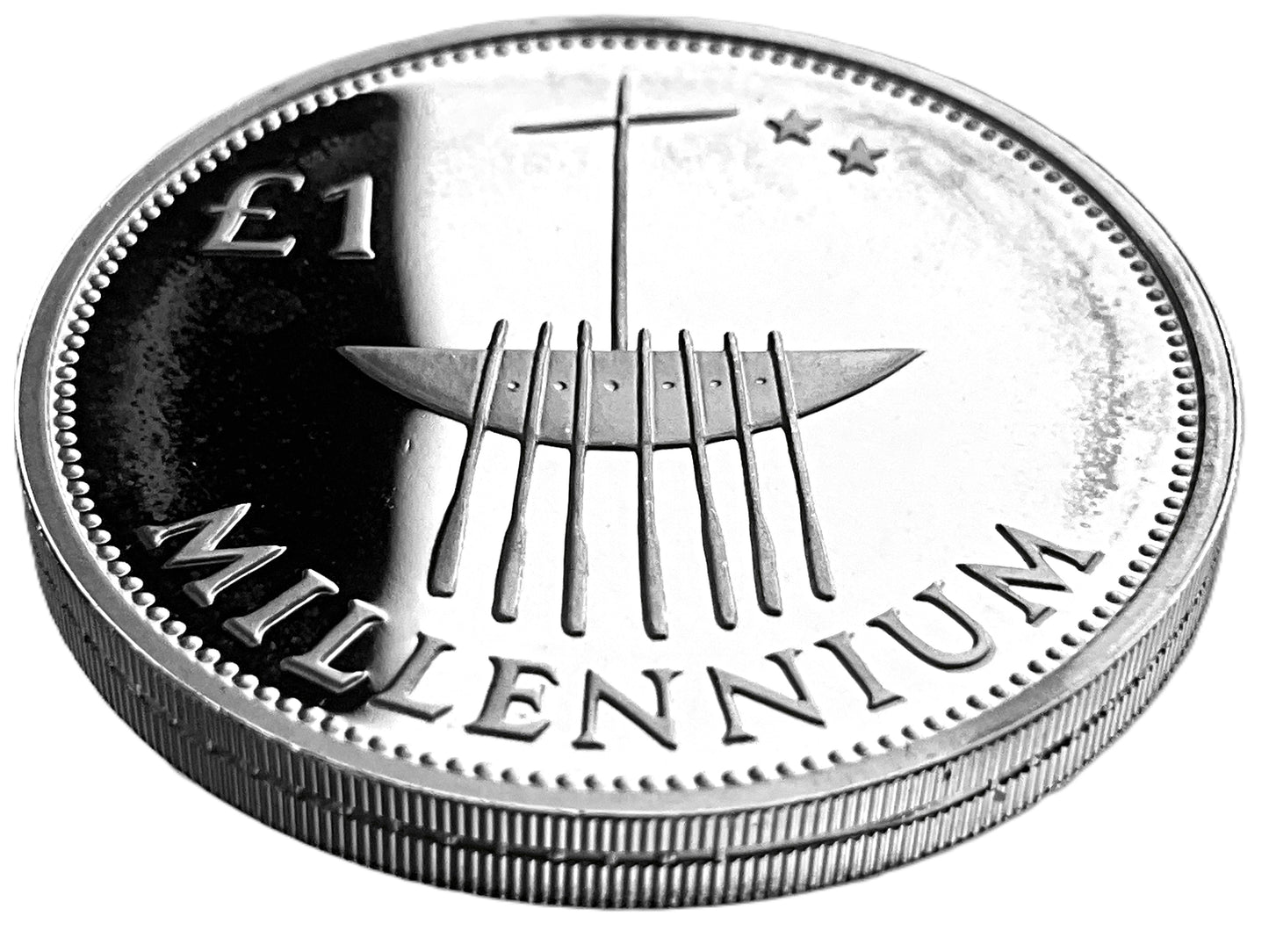 .5977 ozt Ireland Harp Currach Silver Coin £1