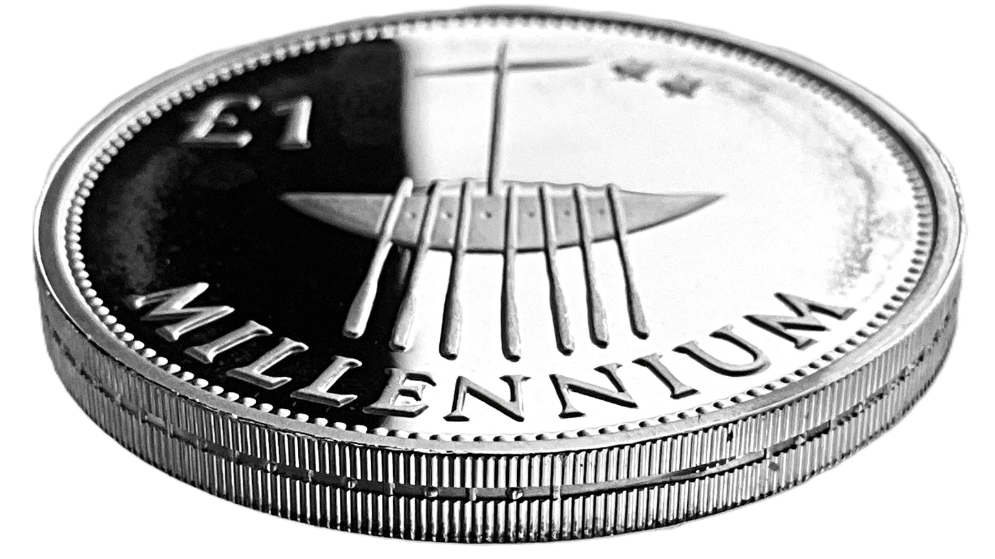 .5977 ozt Ireland Harp Currach Silver Coin £1