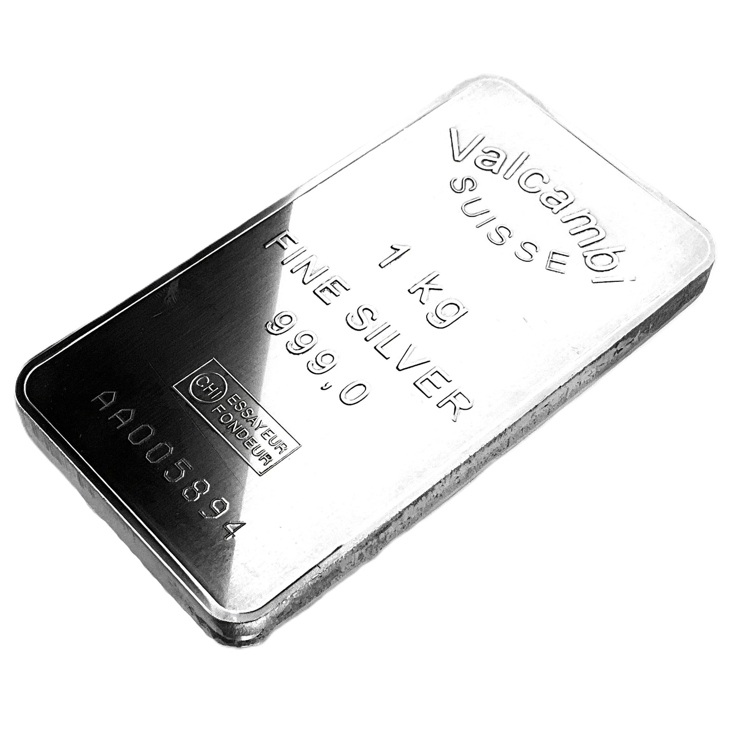 32.15 ozt 1 kg Valcambi 999 Silver Bar