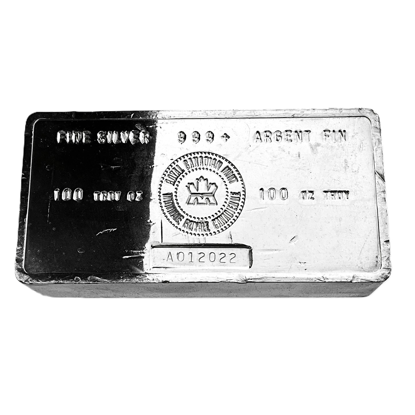 100 ozt Royal Canadien Mint 999 Silver Bar