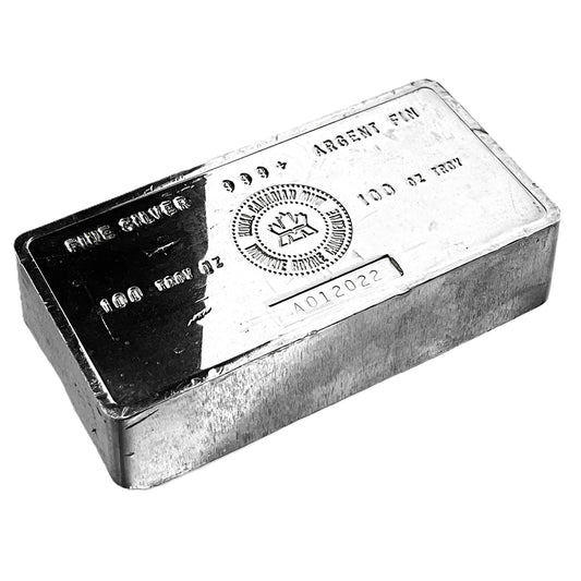 100 ozt Royal Canadien Mint 999 Silver Bar