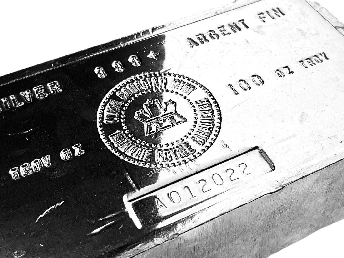 100 ozt Royal Canadien Mint 999 Silver Bar
