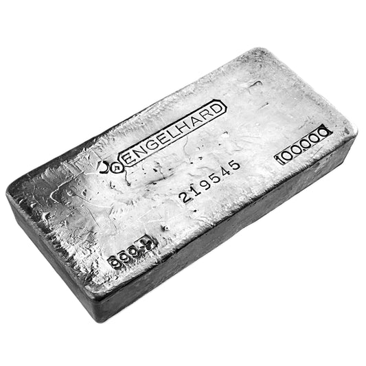 100 ozt Vintage Engelhard 999 Silver Bar