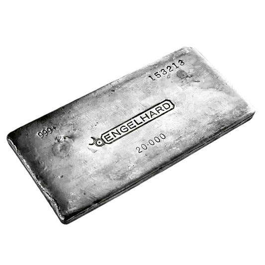 20 ozt Rare Vintage Engelhard 999 Silver Bar