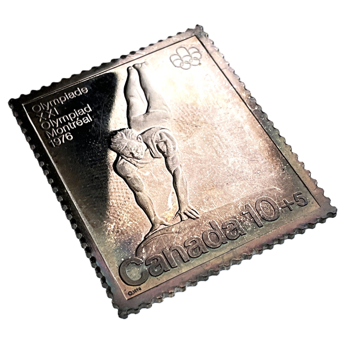 .500 ozt 1976 Olympic Vaulting 999 Stamp