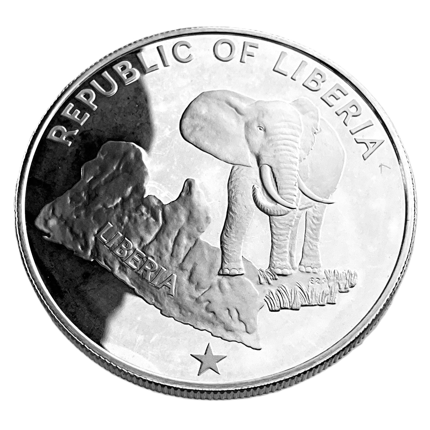 .987 ozt Liberia African Elephant $5