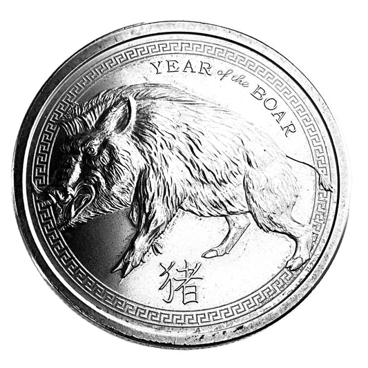 1 ozt Year of the Boar 999 Silver Round